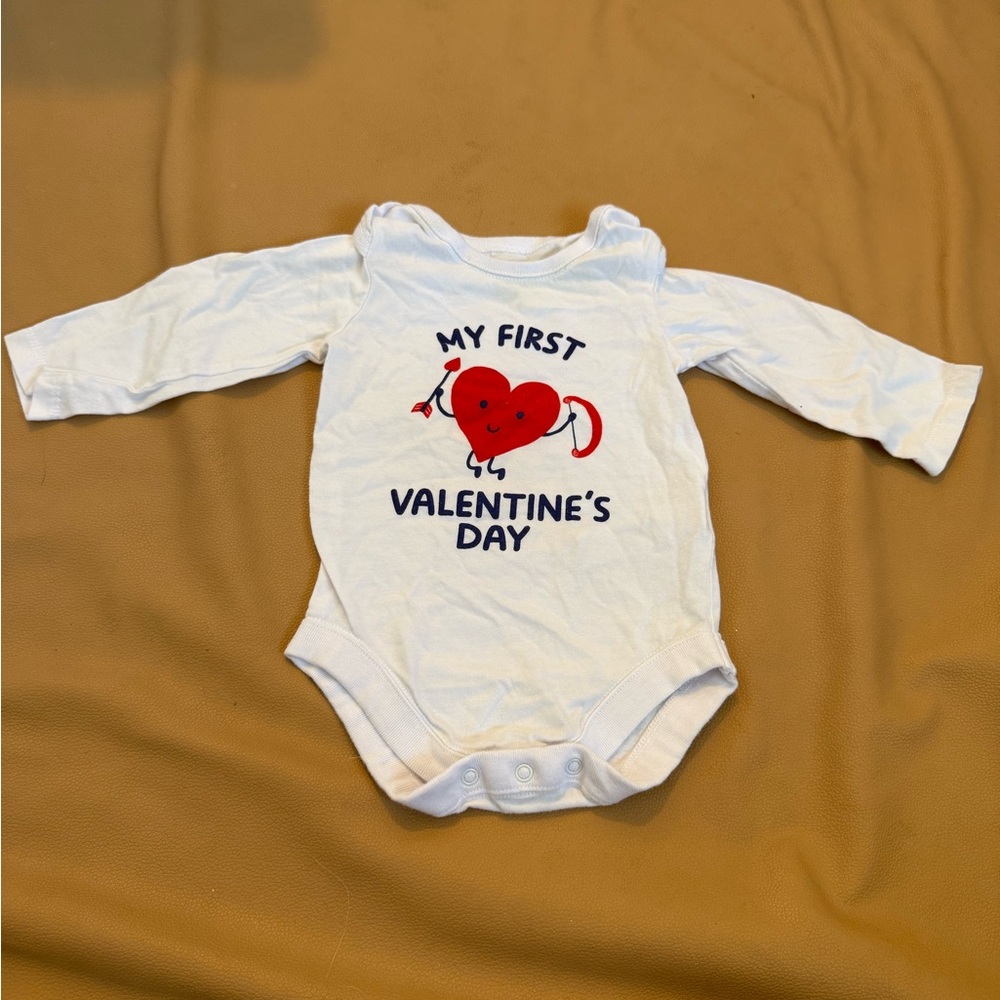 The Children’s Place Valentine's Day White Baby Onesie